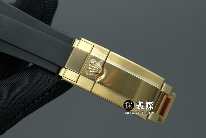 顶级复刻C厂18K金劳力士新款余文乐黄金迪通拿4130机芯男士腕表M116518ln-0048表扣实拍图