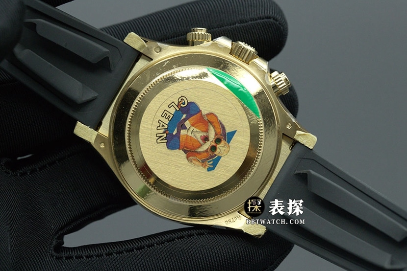 顶级复刻C厂18K金劳力士新款余文乐黄金迪通拿4130机芯男士腕表M116518ln-0048背面实拍图