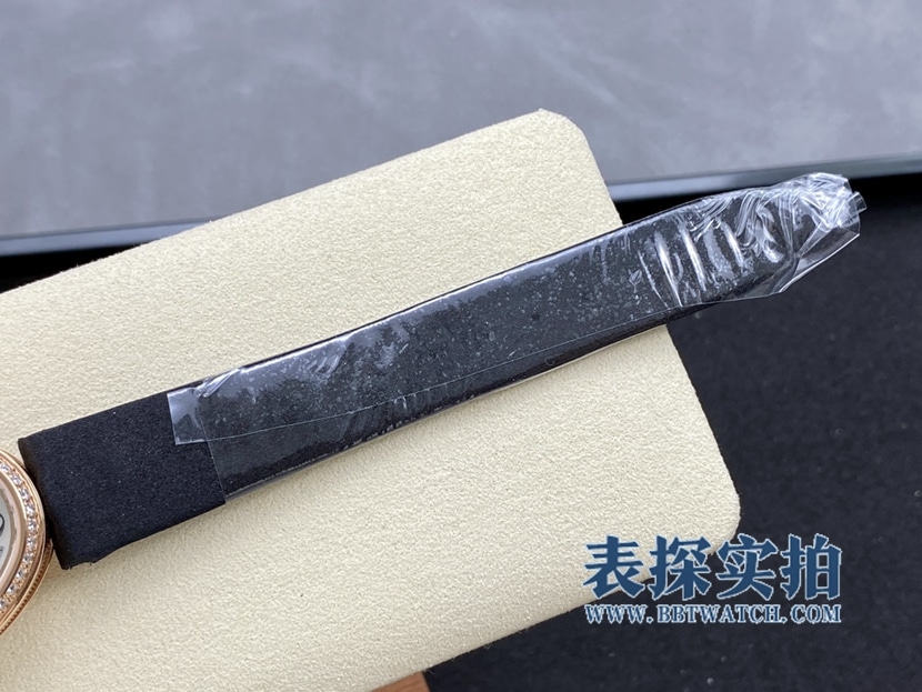 那不勒斯皇后宝玑1:1复刻手表天然贝母盘玫瑰金镶钻绢丝表带8928BR/5W/844 DD0D表带图