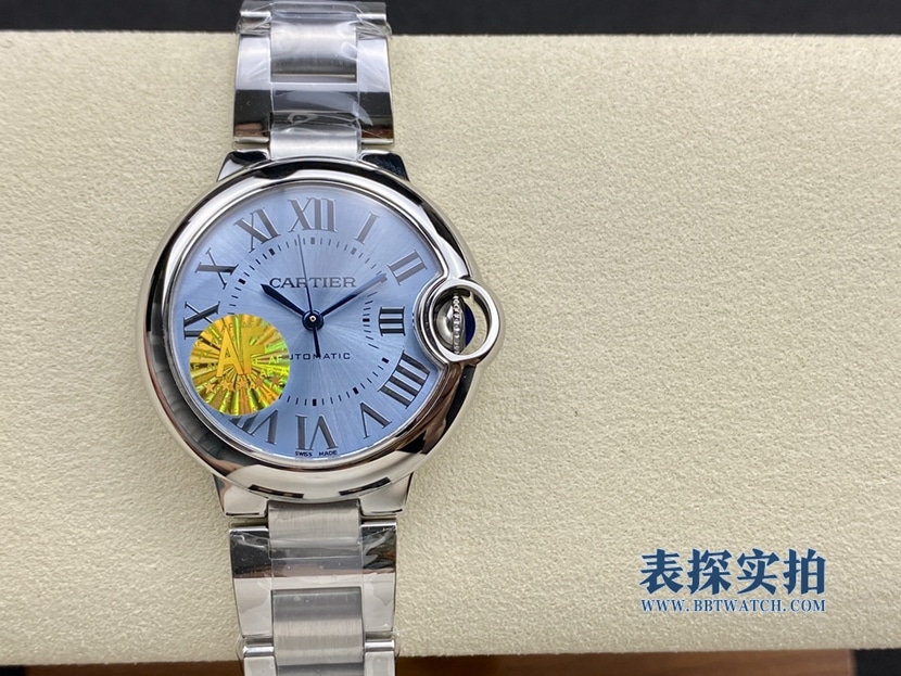 顶级复刻卡地亚33mm新色冰蓝气球机械款价格
