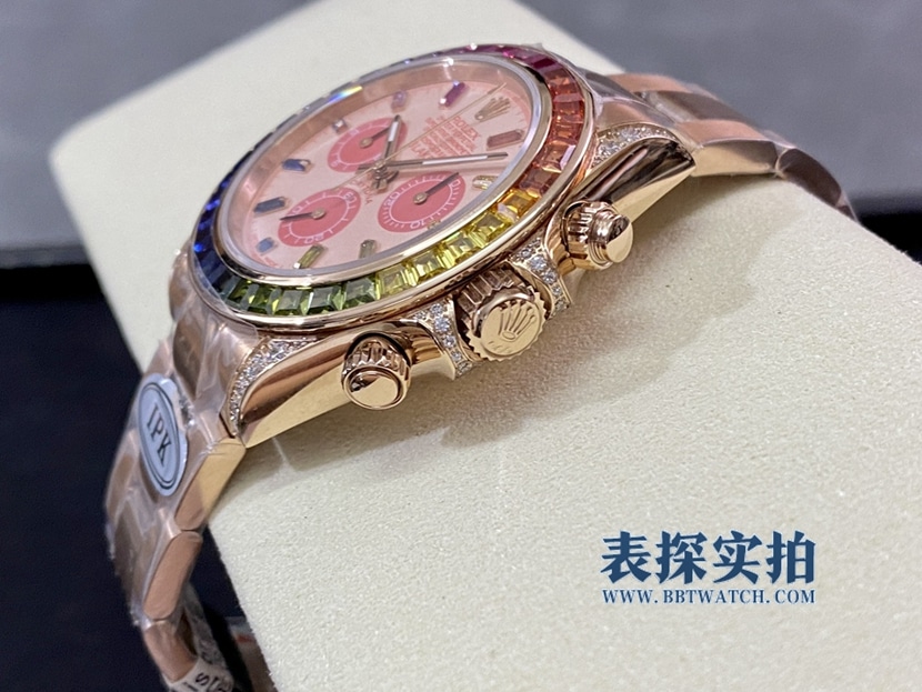 大厂精仿劳力士彩虹迪通拿腕表厚度
