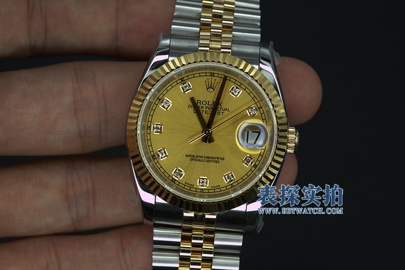 劳力士复刻表包金真钻刻度瑞士2836机芯