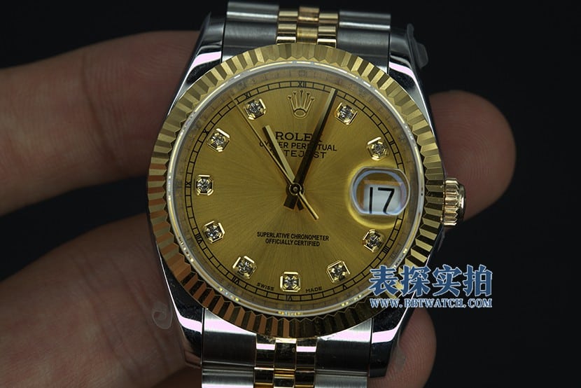 劳力士复刻表包金真钻刻度36直径