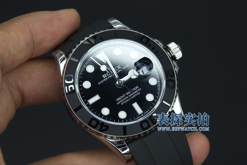 劳力士顶级复刻表VS厂白金游艇圈口细节