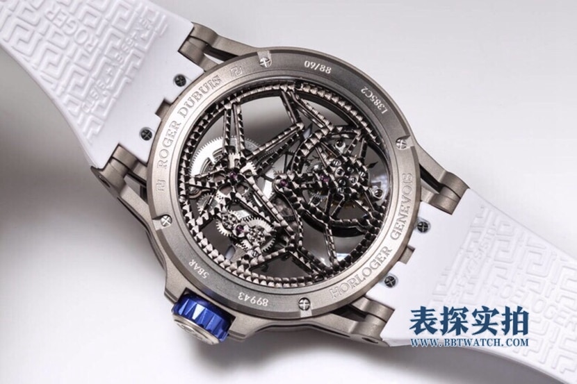 BBR王者罗杰杜彼1:1复刻手表镂空陀飞轮机械手表白色RDDBEX0479底盖图