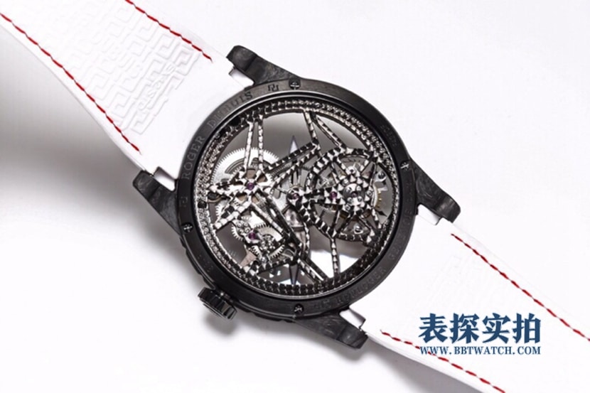 BBR王者罗杰杜彼1:1复刻手表镂空盘陀飞轮橡胶款DBEX0577底盖图