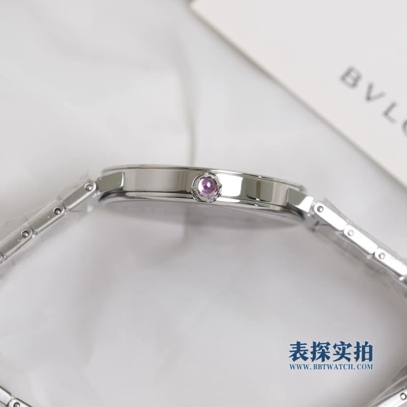 顶级复刻Bv宝格丽白钢女士石英腕表侧面