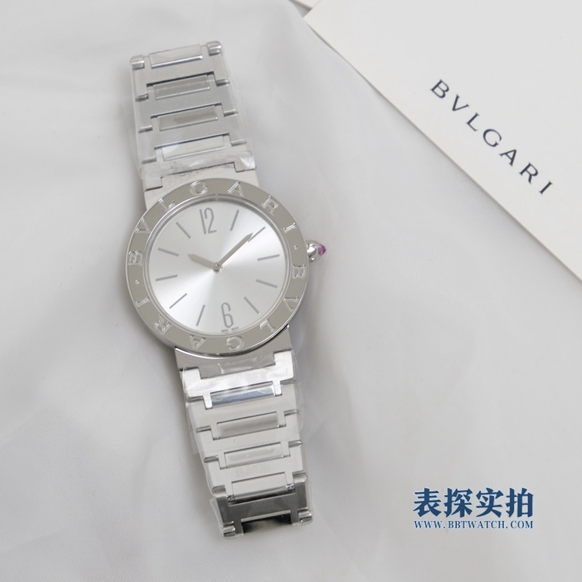 顶级复刻Bv宝格丽白钢女士石英腕表正面