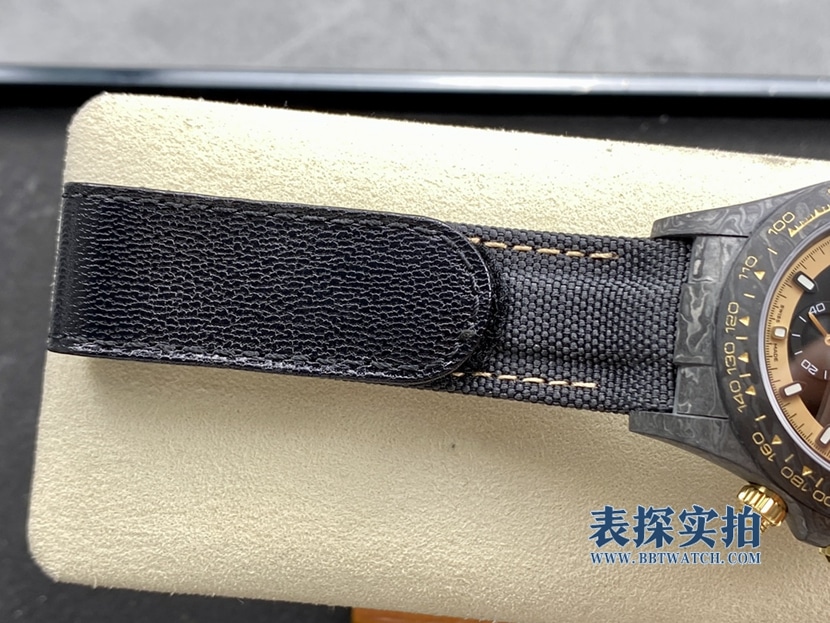 顶级高仿劳力士碳纤维迪通拿男士机械腕表表带