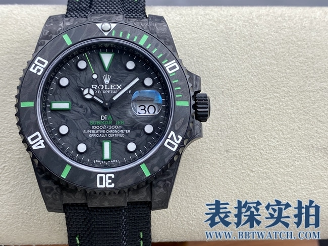 VS劳力士顶级高仿碳纤维水鬼系列腕表 _多少钱_图片_做工怎么样正面
