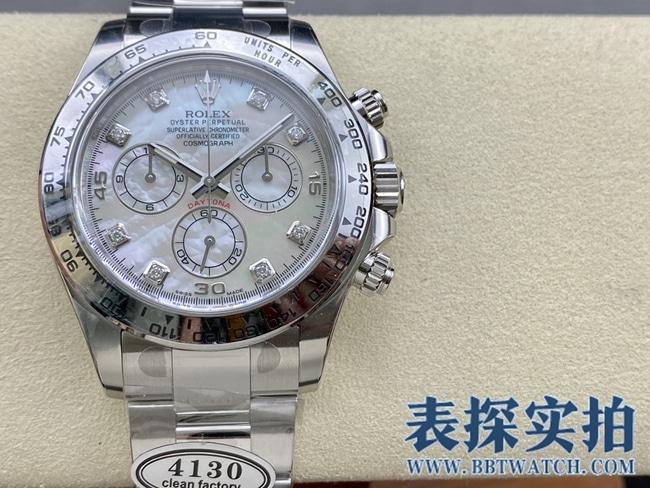 C厂劳力士莫桑钻真云母表盘迪通拿顶级复刻 _价格_图片_质量怎么样正面