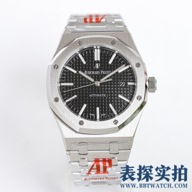 OR厂爱彼顶级高仿黑盘皇家橡树Ap15400st腕表_多少钱_图片_做工怎么样 正面