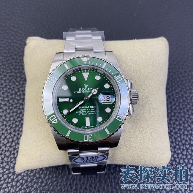 C厂劳力士绿水鬼顶级复刻绿色圈口腕表 _价格_图片_质量怎么样正面