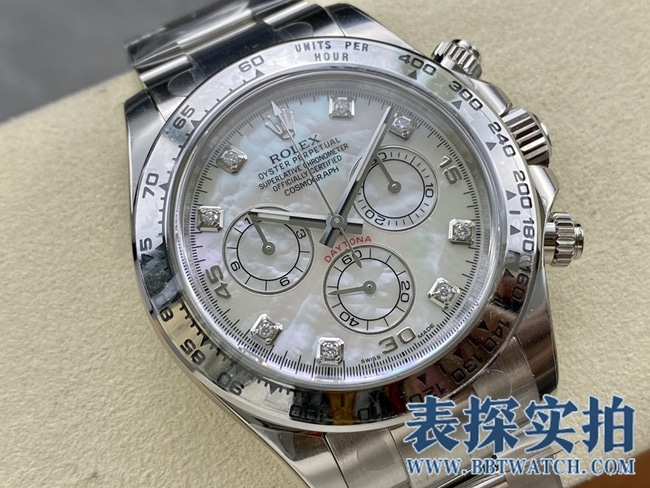 C厂劳力士莫桑钻真云母表盘迪通拿顶级复刻 _价格_图片_质量怎么样正面