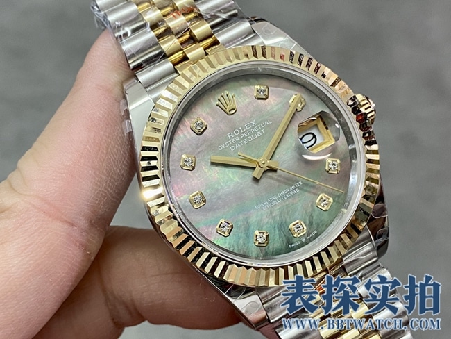 GM劳力士顶级高仿绿盘日志型41mm腕表_多少钱_图片_做工怎么样正面