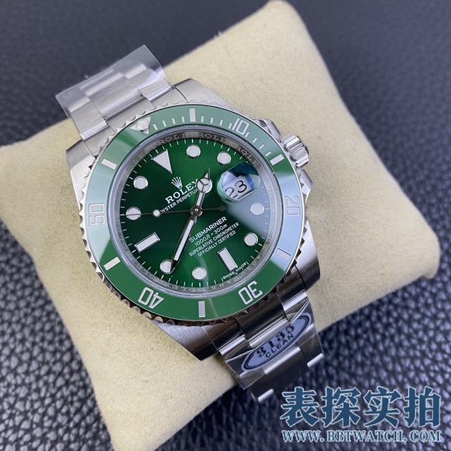 C厂劳力士绿水鬼顶级复刻绿色圈口腕表 _价格_图片_质量怎么样正面