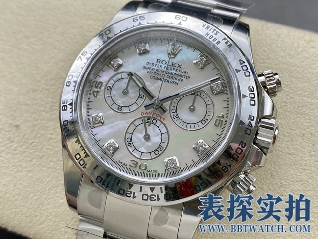 C厂劳力士莫桑钻真云母表盘迪通拿顶级复刻 _价格_图片_质量怎么样正面