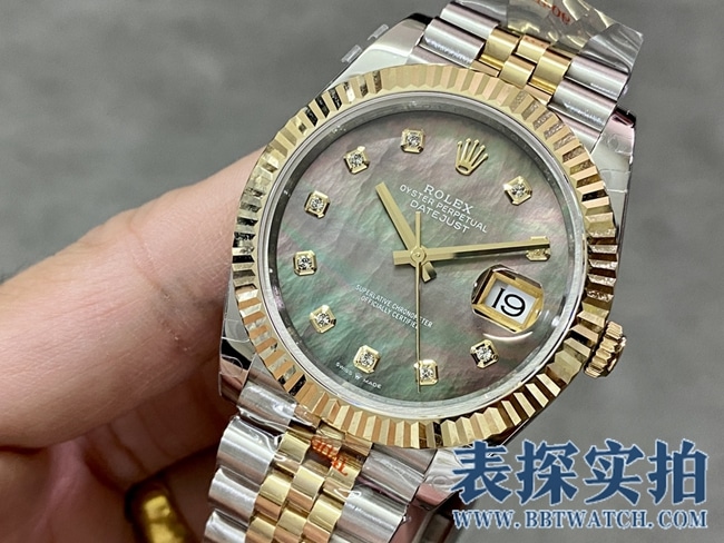 GM劳力士顶级高仿绿盘日志型41mm腕表_多少钱_图片_做工怎么样正面