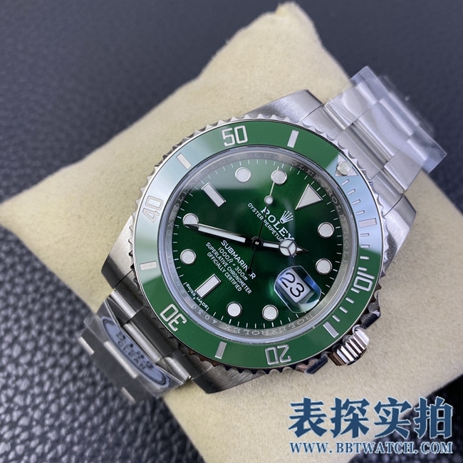 C厂劳力士绿水鬼顶级复刻绿色圈口腕表 _价格_图片_质量怎么样正面