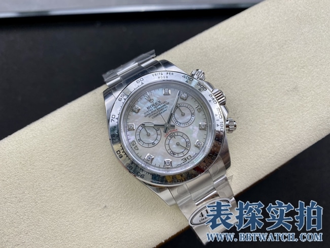 C厂劳力士莫桑钻真云母表盘迪通拿顶级复刻 _价格_图片_质量怎么样正面