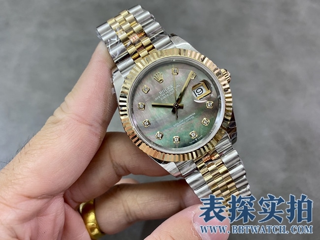 GM劳力士顶级高仿绿盘日志型41mm腕表_多少钱_图片_做工怎么样正面