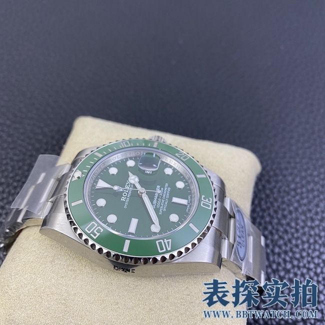 C厂劳力士绿水鬼顶级复刻绿色圈口腕表 _价格_图片_质量怎么样侧面