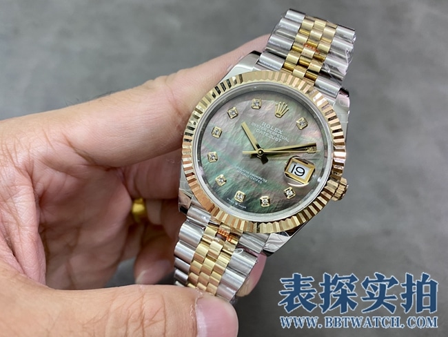 GM劳力士顶级高仿绿盘日志型41mm腕表_多少钱_图片_做工怎么样正面