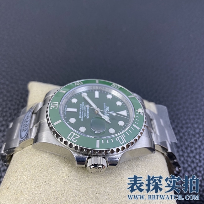 C厂劳力士绿水鬼顶级复刻绿色圈口腕表 _价格_图片_质量怎么样侧面