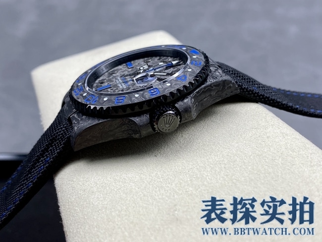VS劳力士格林尼治顶级高仿碳纤维表壳佩戴轻便_多少钱_图片_做工怎么样侧面