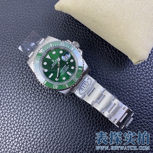 C厂劳力士绿水鬼顶级复刻绿色圈口腕表 _价格_图片_质量怎么样正面