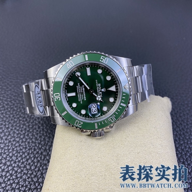 C厂劳力士绿水鬼顶级复刻绿色圈口腕表 _价格_图片_质量怎么样正面