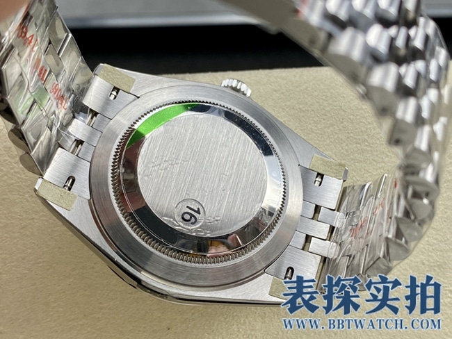 VS劳力士大厂精仿日志41MM白钢腕表_价位_款式图片_质量如何底盖