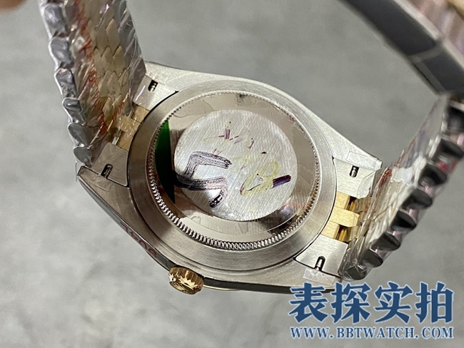 GM劳力士顶级高仿绿盘日志型41mm腕表_多少钱_图片_做工怎么样底盖