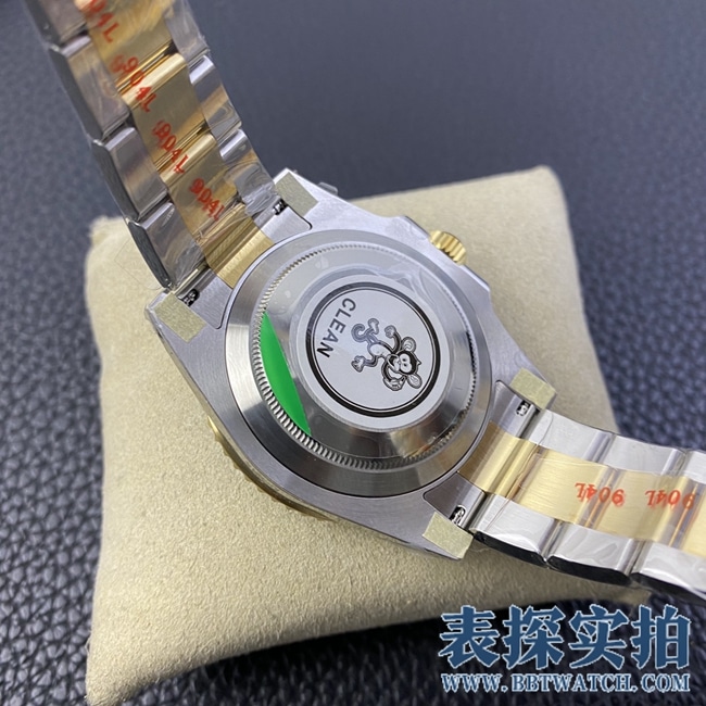 C厂劳力士顶级高仿间金黑水鬼男士腕表_多少钱_图片_做工怎么样 底盖