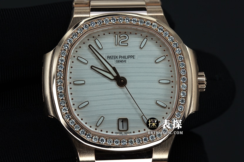 3K厂百达翡丽运动优雅7118顶级一比一高仿手表女士鹦鹉螺白盘钢带款图片及价格正面实拍图
