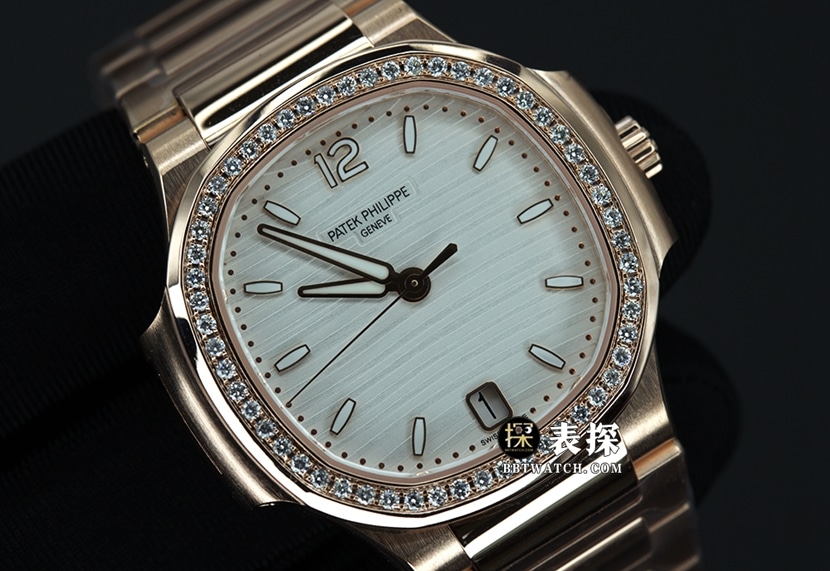 3K厂百达翡丽运动优雅7118顶级一比一高仿手表女士鹦鹉螺白盘钢带款图片及价格正面实拍图