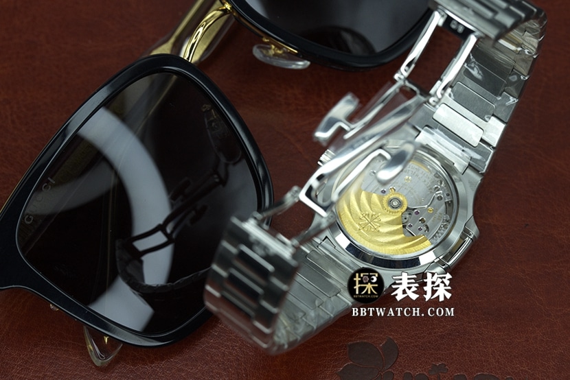 3K厂百达翡丽运动优雅7118超A高仿手表女士蓝盘钢带款图片及价格表扣实拍图
