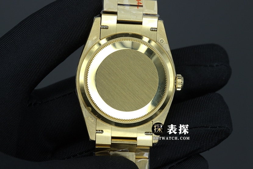 EW厂劳力士星期日志型128238一比一超A高仿手表男士渐变绿盘钢带款图片及价格背面实拍图