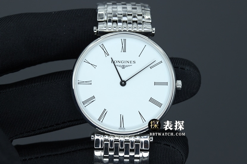 浪琴嘉岚一比一超A精仿手表女士白盘钢带款图片及价格正面实拍图