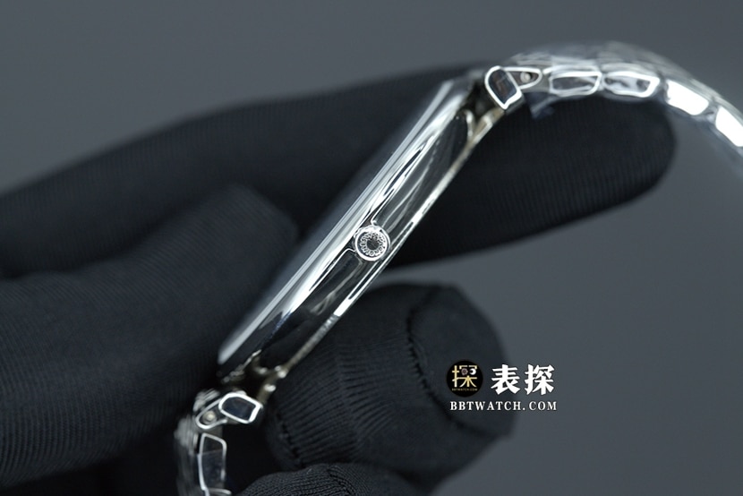浪琴嘉岚一比一超A精仿手表女士白盘钢带款图片及价格侧面实拍图