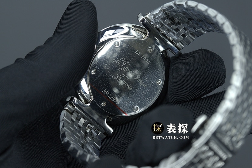浪琴嘉岚一比一超A精仿手表女士白盘钢带款图片及价格背面实拍图