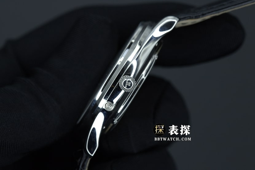 GF厂积家月相大师顶级Q1368420一比一精仿手表男士白盘皮带款图片及价格侧面实拍图