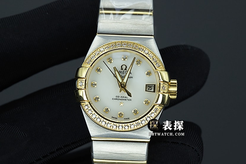 3S厂欧米茄星座顶级复刻手表女士白盘金针钢带款图片及价格正面实拍图