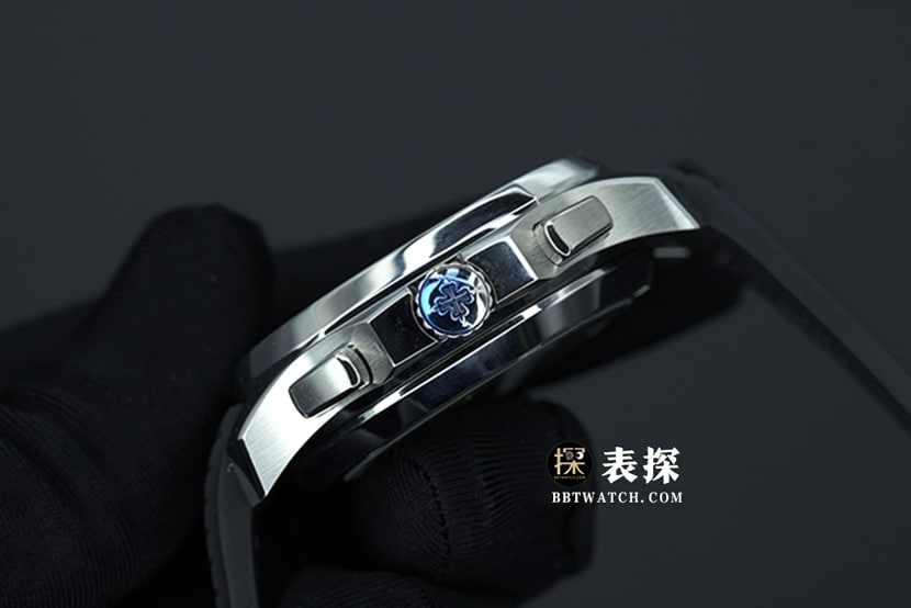  YL厂百达翡丽一比一超A精仿手表男士黑盘橡胶款图片及价格侧面实拍图