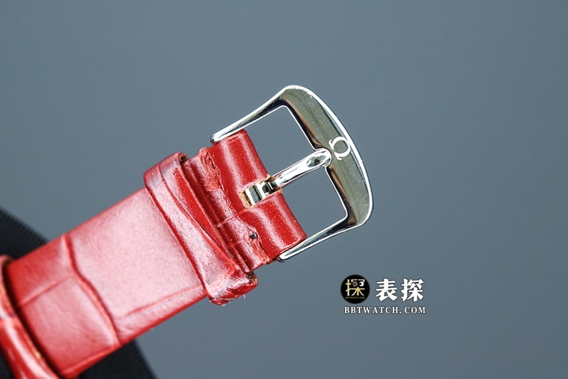欧米茄蝶飞顶级一比一精仿手表女士红盘表带款图片及价格表带实拍图