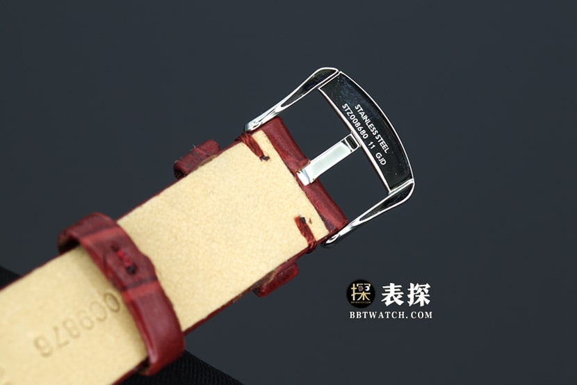 欧米茄蝶飞顶级一比一精仿手表女士红盘表带款图片及价格表扣实拍图