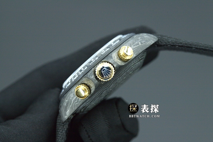 JH厂劳力士宇宙计时迪通拿一比一顶级复刻手表男士碳纤维定制版橡胶款图片及价格侧面实拍图