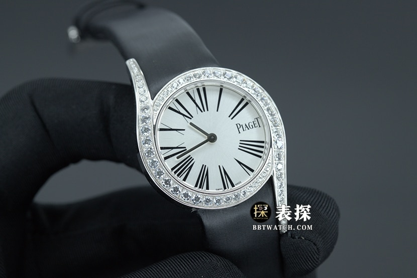 ZF厂伯爵69钻顶级一比一精仿手表女士白盘缎面款图片及价格正面实拍图