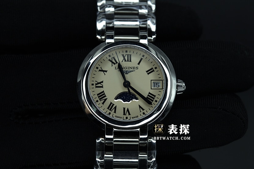 浪琴心月系列L8.115.4.71.6顶级复刻手表女士月相钢带款图片及价格正面实拍图