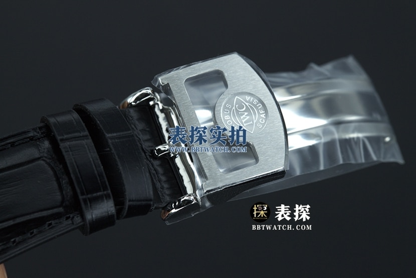 YL厂万国葡萄牙顶级一比一精仿手表男士葡七黑盘皮带款图片及价格表扣实拍图